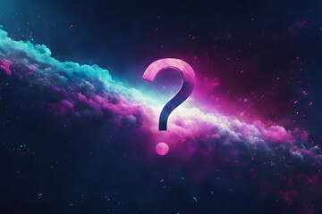 Wall Mural - question mark on colorful night sky background. background for design with graphic question - genera