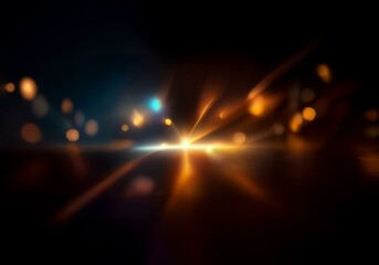 Aufkleber - Abstract image of light streaks and bokeh in a dark background