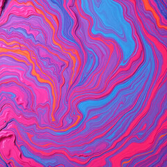 Fototapete - Abstract psychedelic background with colorful streams of paint