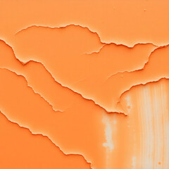 Fototapete - Clay strokes in warm orange. Deep and dynamic abstract composition