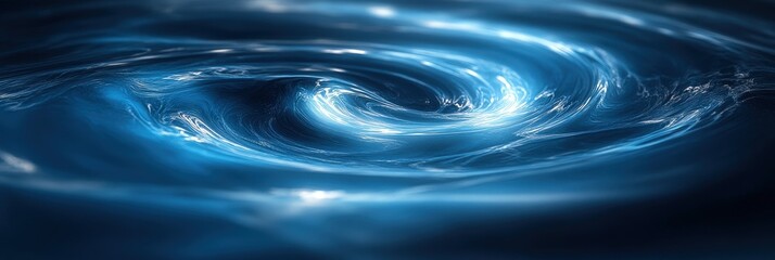 Wall Mural - Abstract Blue Swirling Vortex - Digital Art