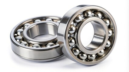 Low angle view of steel ball bearings