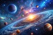© suchetpong - Low angle view of stunning galaxy against dark space background