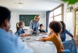 © YiuCheung - A teacher and four students work together on a STEM project in a classroom.