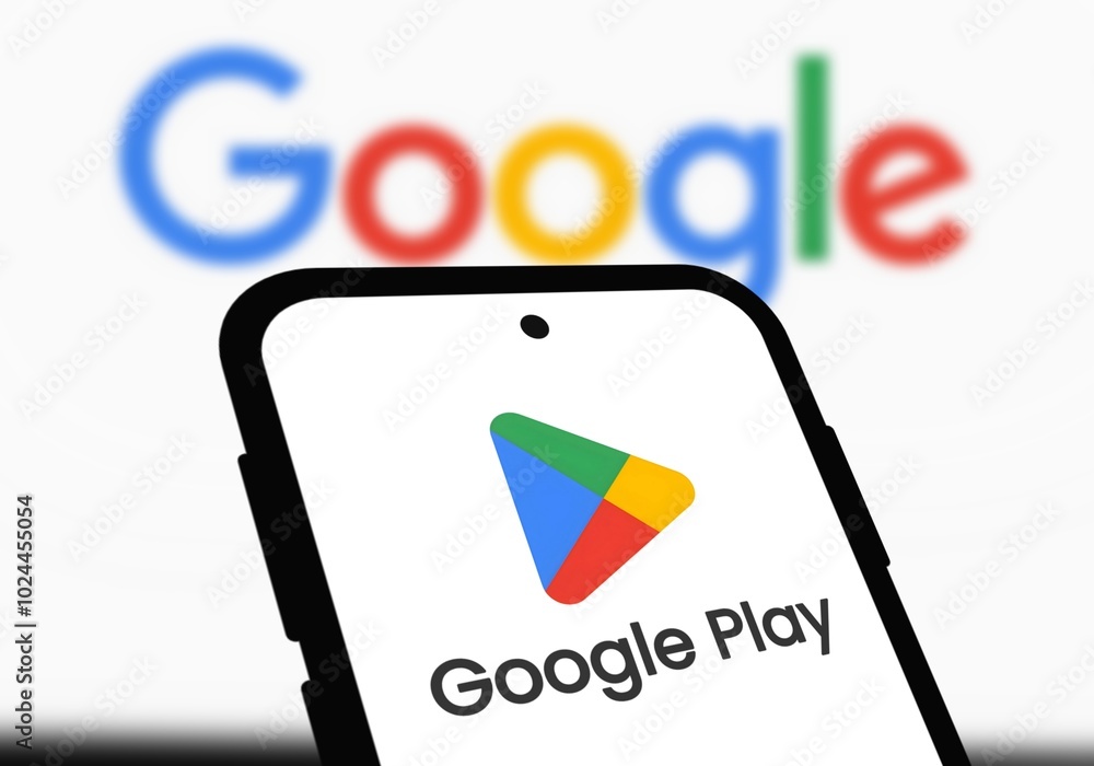 Google Play store logo is displayed on smartphone. Chittagong ...