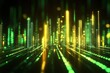 © Vooglo.com - A futuristic digital representation of a stock market or data analysis, with bright green