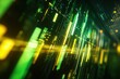 © Vooglo.com - A futuristic digital representation of a stock market or data analysis, with bright green