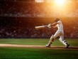 © JAKE STUDIO - A dynamic cricket player swings a bat under golden sunlight, capturing the excitement of the game on a grassy field.