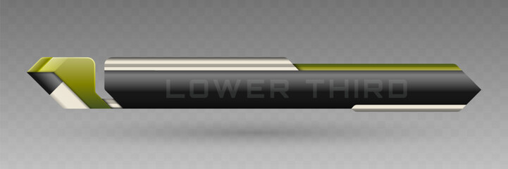 Wall Mural - Lower Third Banner in Metallic Black, Silver and Olive Green Color Theme for Video Screen Broadcast Presentation Titles