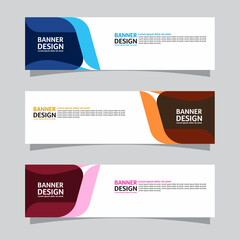 Wall Mural - Vector set of landscape banner background design concept. Colorful background business layout template