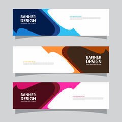 Wall Mural - Vector set of landscape banner background design concept. Colorful background business layout template