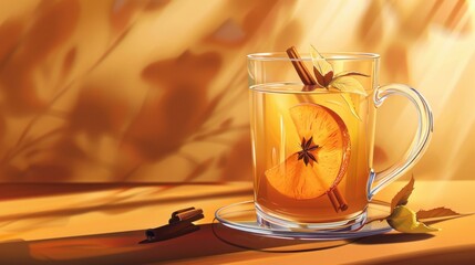 Wall Mural - illustration of Hot Apple Cider 