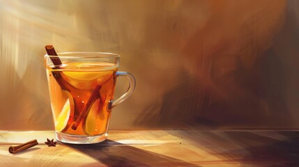 Wall Mural - illustration of Hot Apple Cider 