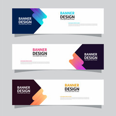 Wall Mural - Vector set of landscape banner background design concept. Colorful background business layout template