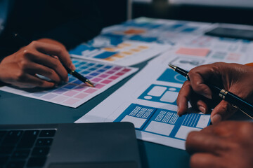 The designer team is designing the uxui system to make the uxui system work well on new phones and support system updates. Website development concept UI UX front end designer