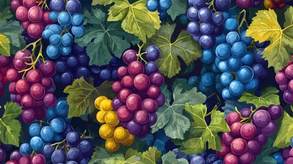 Seamless grapevine pattern, a classic vector design for wine, food, and nature lovers