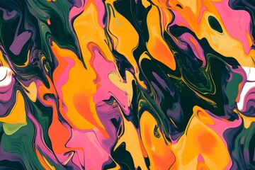 Seamless Pattern of Colorful abstract painting with a lot of swirls and splatters