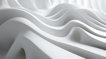 Poster - Textured white surface with flowing curves, showcasing modern design and minimalist aesthetics in a contemporary setting