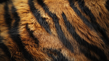 tiger stripe fur texture, close-up of natural black and orange pattern, dense and soft animal pelt, 