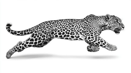 Wall Mural - Animal Leaping - Conceptual Illustration of a Panther in Africa