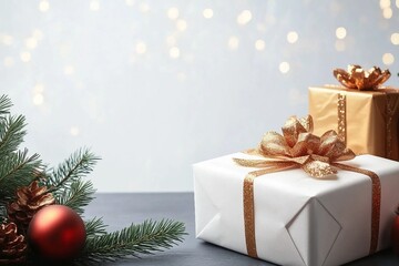 Wall Mural - Empty of Christmas on Background. Blank Christmas. Gifts. Product Mockup. Copy space.Empty of Christmas on Background. Blank Christmas. Gifts. Product Mockup. Copy space.