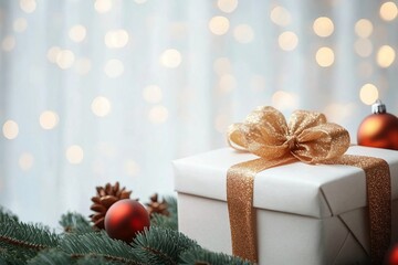 Wall Mural - Empty of Christmas on Background. Blank Christmas. Gifts. Product Mockup. Copy space.Empty of Christmas on Background. Blank Christmas. Gifts. Product Mockup. Copy space.