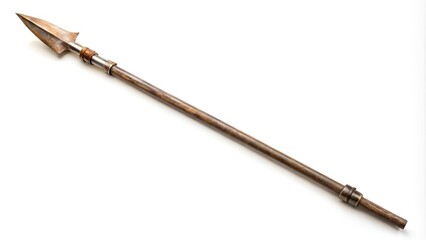 Wall Mural - medieval spear isolated on white background Extreme Close-Up