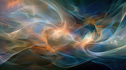 Poster - Abstract Colorful Light Waves in Motion