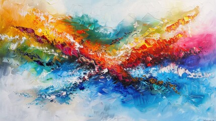 Canvas Print - Vibrant Abstract Brushstrokes in Bold Colors