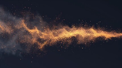 Canvas Print - Golden Dust in Motion Against Dark Background