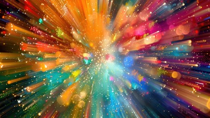 Canvas Print - Vibrant Abstract Burst of Colors and Lights