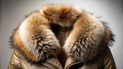 stylish jacket with fur collar and long sleeves