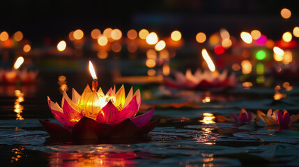 Loi Krathong in Thailand. a holiday in Thailand