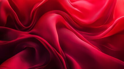 Aufkleber - A vibrant, flowing red fabric showcases intricate textures and folds, evoking elegance and richness.