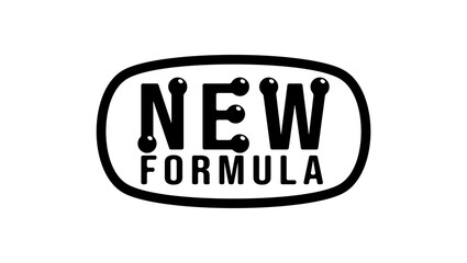 New formula stamp, black isolated silhouette