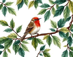 Wall Mural - robin on branch