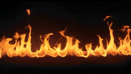 Aufkleber - A long line of fire with a black background.