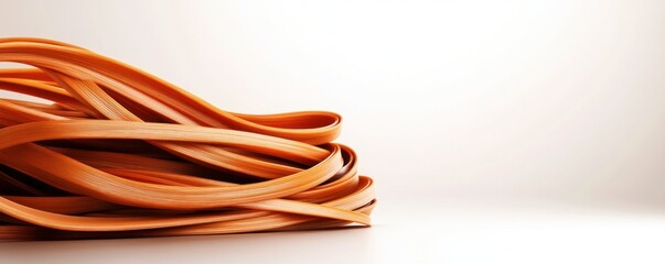 Fototapete - Abstract orange ribbon swirl.