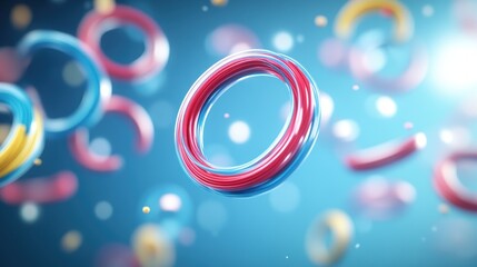 Aufkleber - Abstract Colorful Circles on Blue Background.