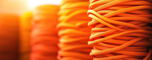 Aufkleber - Abstract Orange Intertwined Lines.