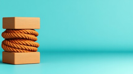 Aufkleber - Abstract Rope and Wood Minimalist Background.