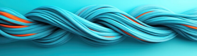 Aufkleber - Abstract Blue and Orange Waves