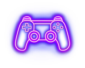 Wall Mural - png game icon purple neon light.