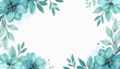 © Crazy Stock – Studio - Teal and Silver Watercolor Floral Design on Solid color background
