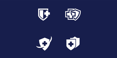 Canvas Print - Set of Medical Shield Logo Design. Health protection shield logo designs for medical clinic service.