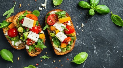 Canvas Print - Healthy keto toast w/ salad