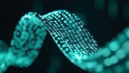 Dynamic green binary code streaming across the screen, representing coding, data flow, and technology in a fast-paced digital environment