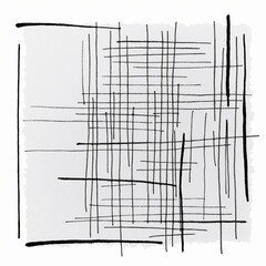 Grunge scribble square, scrawl, lines, black marker isolated on white background