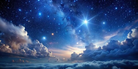 Wall Mural - starry night with light cloud coverage