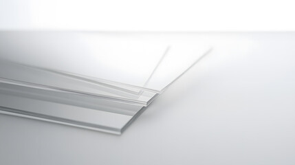 Pieces of transparent acrylic sheets isolated on background